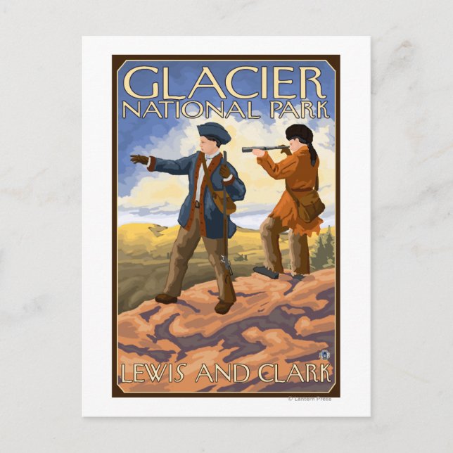 Lewis und Clark - Glacier National Park, MT Postkarte (Vorderseite)