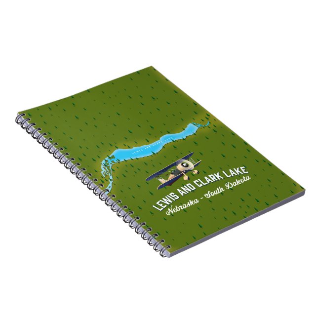 Lewis und Clark Lake Map Poster. Notizblock (Rechte Seite)