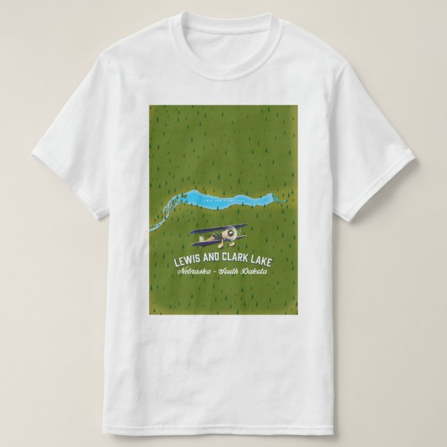 Lewis und Clark Lake Map Poster. T-Shirt (Design vorne)
