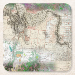 Lewis und Clark Rechteckiger Pappuntersetzer