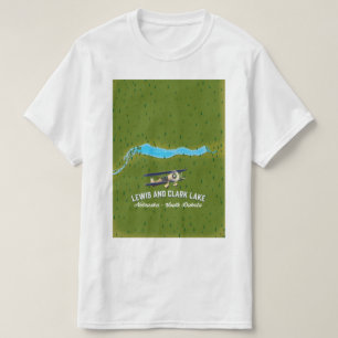 Lewis-und-Clark-See-Kartenposter. T-Shirt