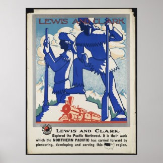 Lewis und Clark Vintage Travel Poster Ad Retro