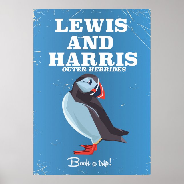 Lewis und Harris Scotland Puffin Reiseplakat Poster (Vorne)