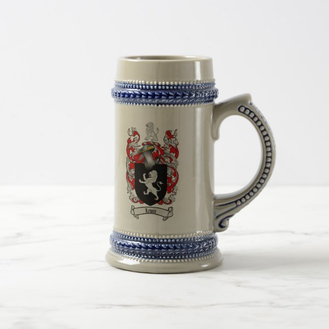 Lewis-Wappen Stein/Lewis-Familienwappen-Tasse Bierglas (Rechts)