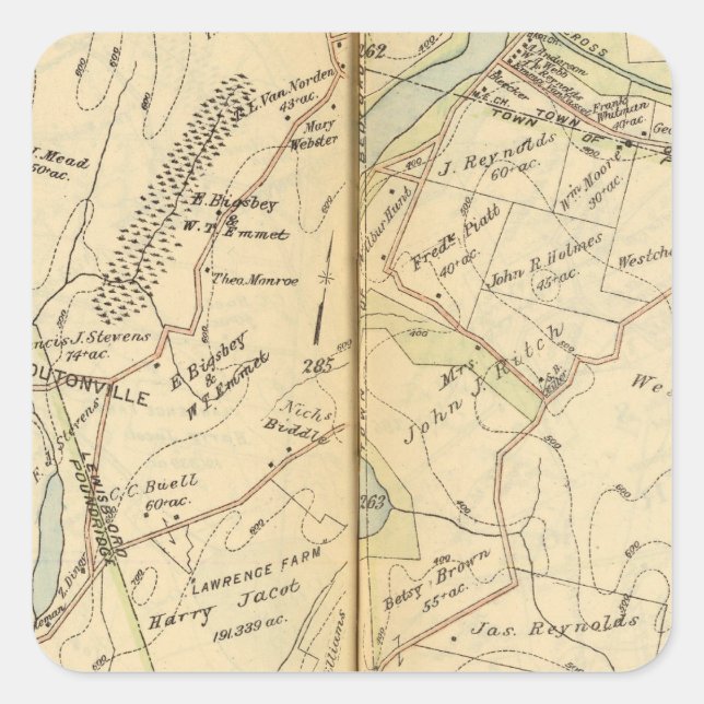 Lewisboro, New York 2 Quadratischer Aufkleber (Vorderseite)