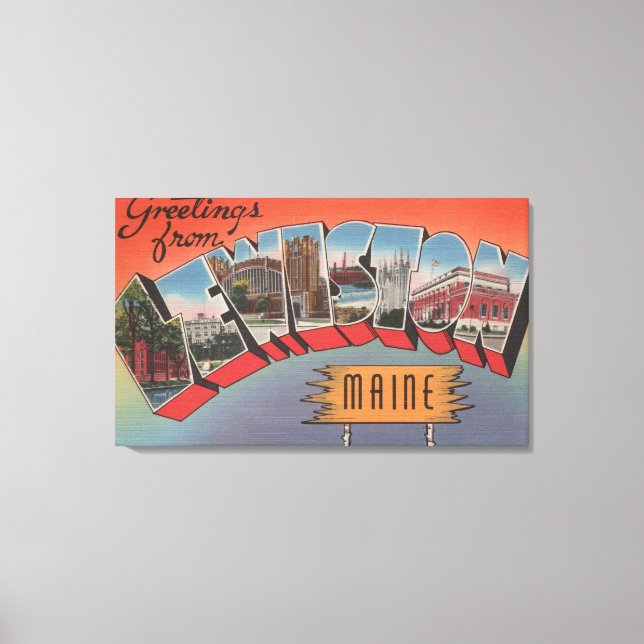 Lewiston, Maine - Große Briefszenen Leinwanddruck (Vorderseite)
