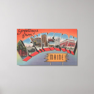 Lewiston, Maine - große Buchstabe-Szenen Leinwanddruck