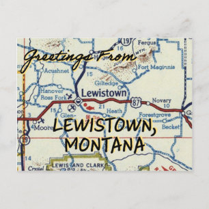 Lewistown Montana Vintage Karte