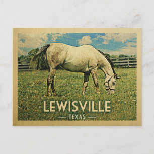 Lewisville Texas Pferdefarm - Vintage Reise Postkarte