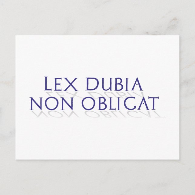lex dubia non obligat postkarte (Vorderseite)