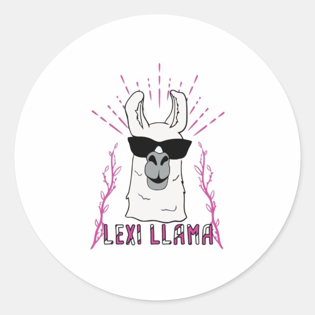 Lexi Llama Runder Aufkleber (Vorderseite)