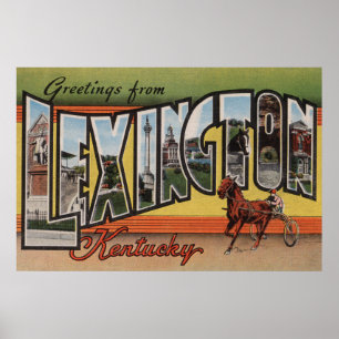 Lexington, Kentucky - Große Buchstabenszenen Poster