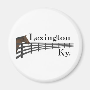 Lexington Kentucky Horse and Fence Magnet