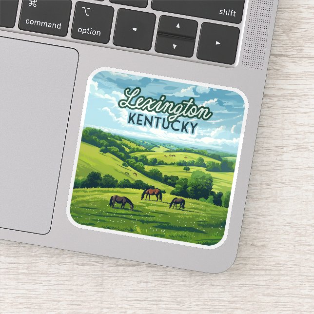 Lexington Kentucky Horses Bluegrass Farm Vintag Aufkleber (Detail)