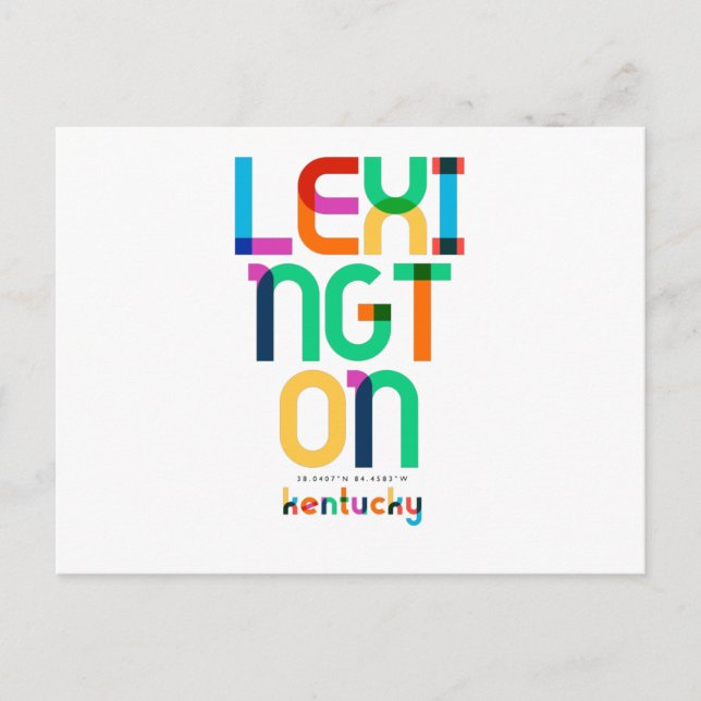 Lexington Kentucky Mid Century, Pop Art, Postkarte (Vorderseite)