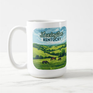 Lexington Kentucky Pferde Bluegrass-Farmen Vintage Kaffeetasse