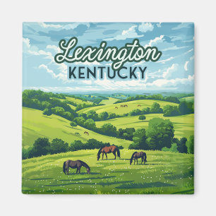 Lexington Kentucky Pferde Bluegrass-Farmen Vintage Magnet