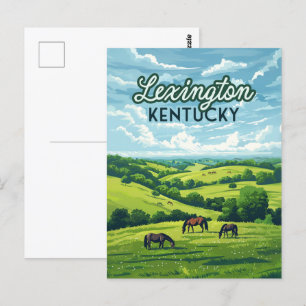 Lexington Kentucky Pferde Bluegrass-Farmen Vintage Postkarte