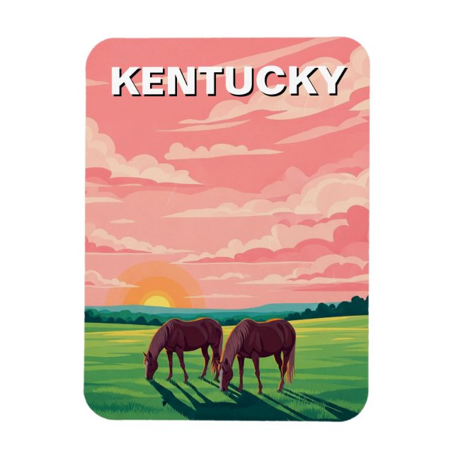 Lexington Kentucky Postcard Pferdefarm Magnet (Vertikal)