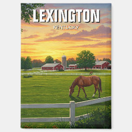 Lexington Kentucky Postcard Pferdefarm Magnet