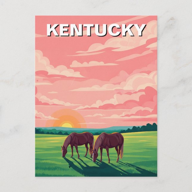 Lexington Kentucky Postcard Pferdefarm Postkarte (Vorderseite)