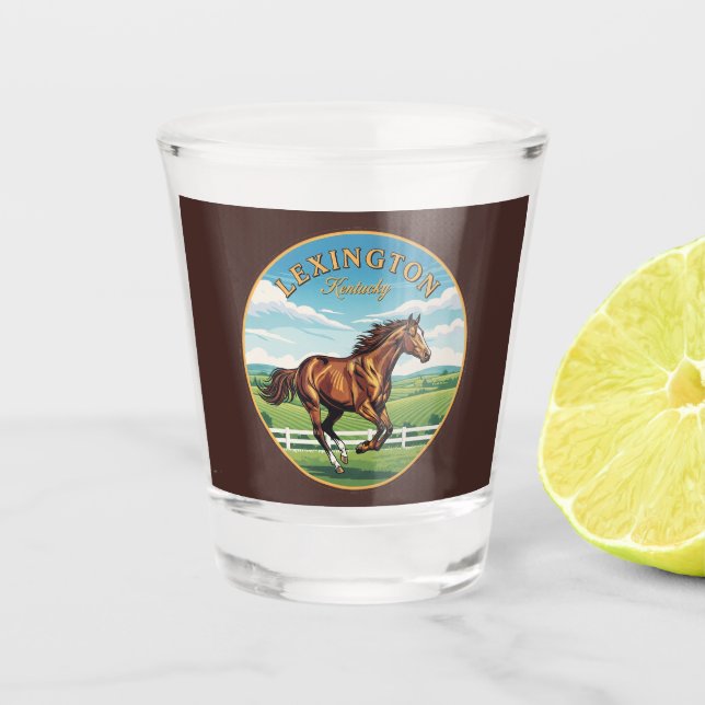 Lexington Kentucky Postcard Schnapsglas (Vorderseite)