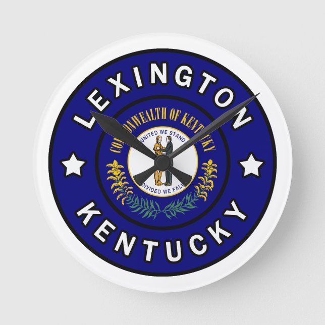 Lexington Kentucky Runde Wanduhr (Vorderseite)