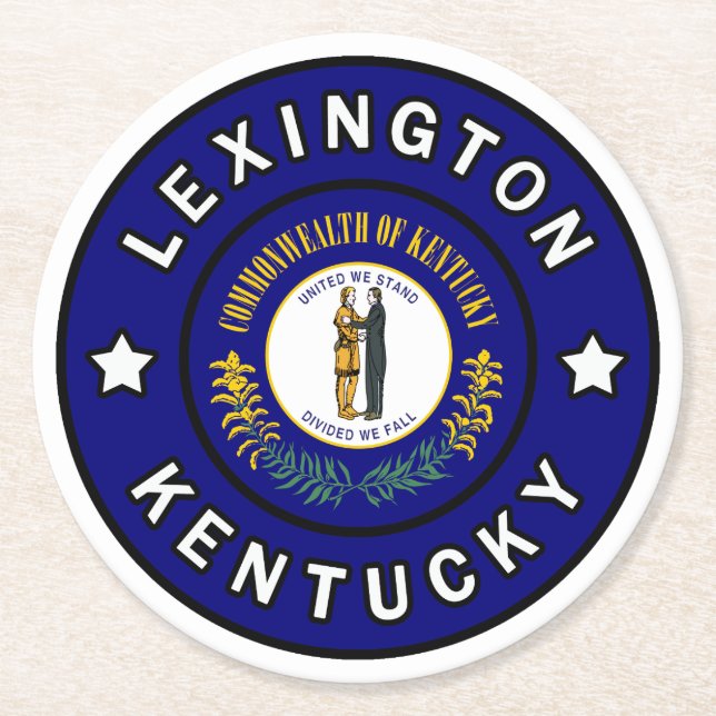 Lexington Kentucky Runder Pappuntersetzer (Vorderseite)
