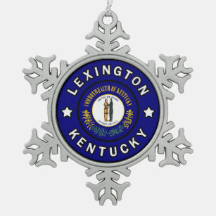 Lexington Kentucky Schneeflocken Zinn-Ornament