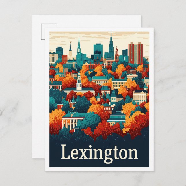 Lexington Kentucky USA Vintage Travel Illustration Postkarte (Vorne/Hinten)