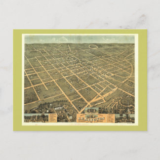 Lexington KY 1871 Antike Panoramakarte Postkarte