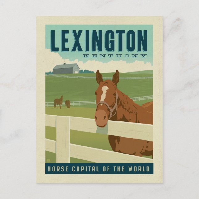 Lexington, KY | Hauptstadt der Pferde Postkarte (Vorderseite)