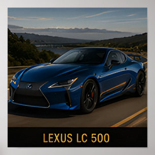 Lexus LC 500 modernes japanisches Luxus-Sportauto Poster