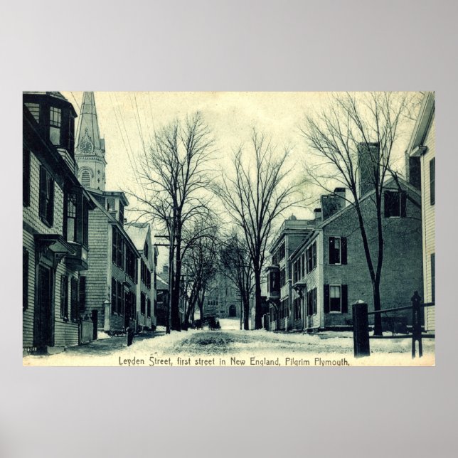 Leyden St Pilgrim Plymouth MA c1908 Poster (Vorne)