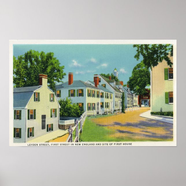 Leyden Street View, First Street in New England Poster (Vorne)