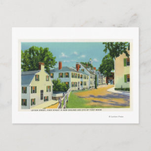 Leyden Street View, First Street in New England Postkarte
