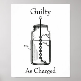 Leydener Flasche schuldig wie angeklagt Poster