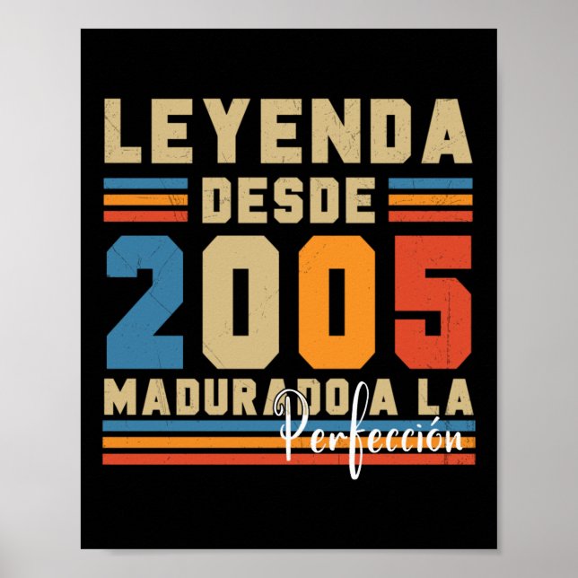 Leyenda Desde 2005 Vintag Cumpleanos Sticker Poster (Vorne)