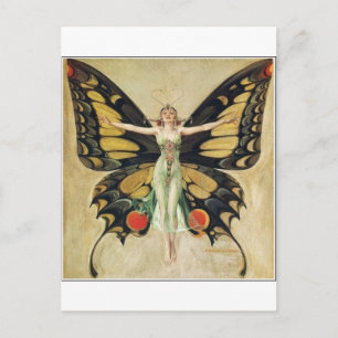 Leyendecker Butterfly-Frau Postkarte