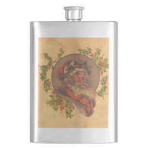 Leyendecker Weihnachtsmann Antik Viktorianisch Flachmann