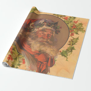 Leyendecker Weihnachtsmann Antik Viktorianisch Geschenkpapier