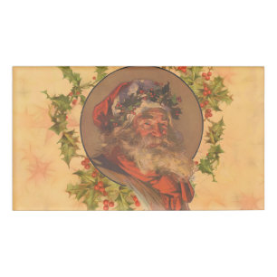 Leyendecker Weihnachtsmann Antik Viktorianisch Namenschild
