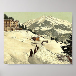 Leysin, das Sanatorium und Chaussy im Winter, Nand Poster