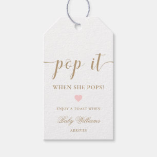 Leyton Gold Moderner Minimaler Pop It Champagne Ta Geschenkanhänger