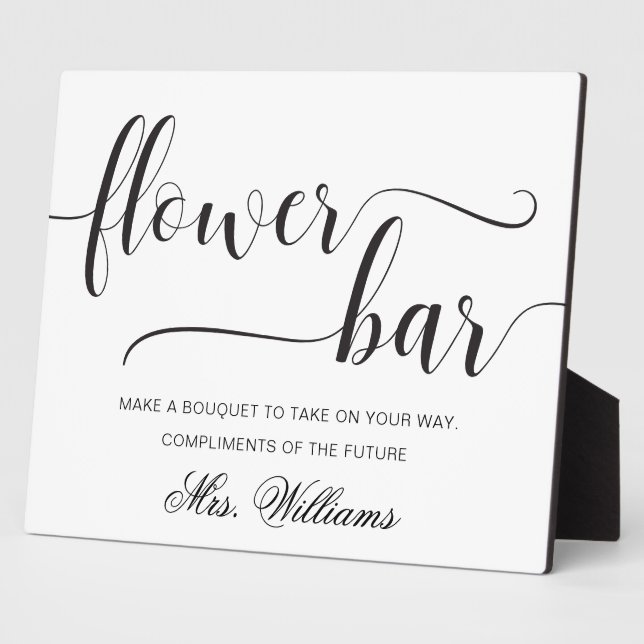 Leyton Modern Minimal Blume Bar Sign Fotoplatte (Seite)