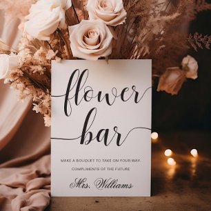 Leyton Modern Minimal Blumenbar-Schild Poster