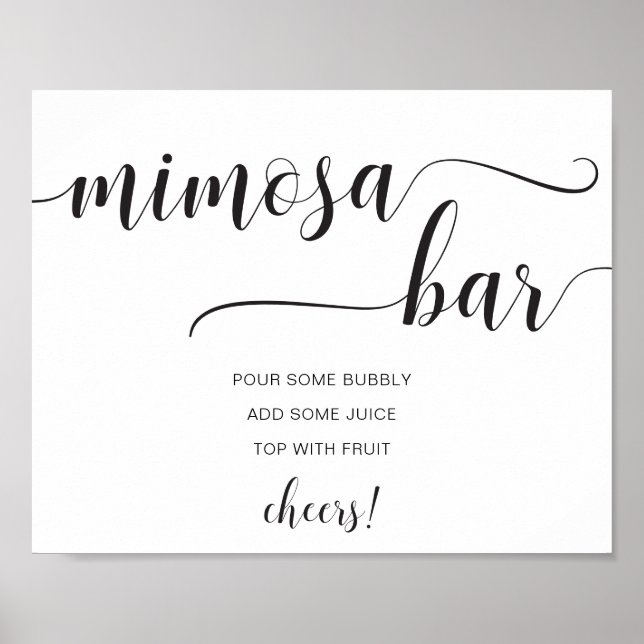 Leyton Modern Minimal Mimosa Bar Sign Poster (Vorne)