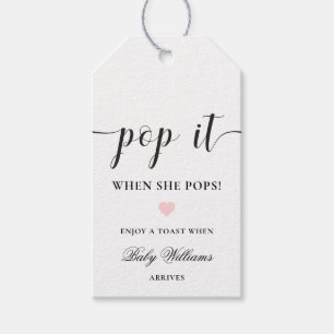 Leyton Modern Minimal Pop It Champagne Tag Geschenkanhänger