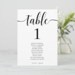 Leyton Modern Minimalistisch Wedding Tischnummer<br><div class="desc">Die Leyton Tischnummer besticht durch ein modernes, minimalistisches Design mit einem kalligraphischen Schriftart auf weißem Hintergrund für ein sauberes und einfaches Aussehen. Die Überschrift des Skripts ist ein Bild, das nicht bearbeitet werden kann. Der andere Text ist vollständig editierbar. Für eine erweiterte Anpassung dieses Designs, wählen Sie einfach die Schaltfläche...</div>