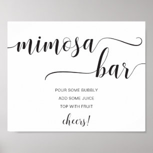 Leyton Modern Minimalistisches Mimosa-Bar-Schild Poster
